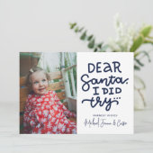 HINZUFÜGEN DES FOTOS | Sehr geehrter Weihnachtsman Einladung (Stehend Vorderseite)