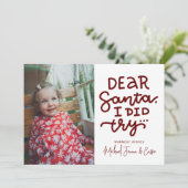 HINZUFÜGEN DES FOTOS | Sehr geehrter Weihnachtsman Einladung (Stehend Vorderseite)