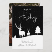 HINZUFÜGEN DES FOTOS | Wintertaubenschneeflocken Einladung (Vorne/Hinten)