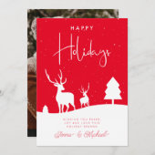 HINZUFÜGEN DES FOTOS | Wintertaubenschneeflocken Einladung (Vorne/Hinten)