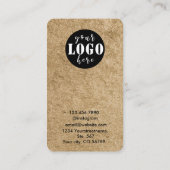 Hinzufügen des Logos Einfache Kraft-Papier-Ohranze Visitenkarte (Rückseite)