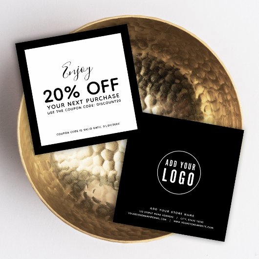 Hinzufügen des Logos und der bearbeitbaren Farbabz Rabattkarte