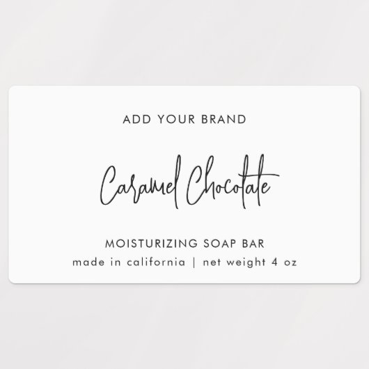 Hinzufügen des Markennamens "Modernes Skript"-Mini Etiketten (Design 1)