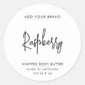 Hinzufügen des Markennamens "Modernes Skript"-Mini Runder Aufkleber (Vorderseite)