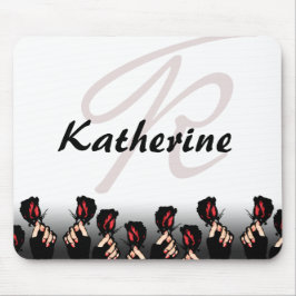 Hinzufügen des Monogram-Rote Rose-Mauspaads Mousepad