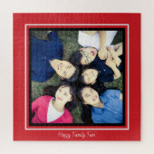 Hinzufügen des roten, schwarzen Fotos der bevorzug Puzzle (Vertikal)