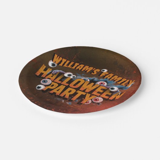 Hinzufügen eigener Wörter benutzerdefinierter Hall Pappteller (Schrägansicht)