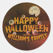 Hinzufügen eigener Wörter benutzerdefiniertes Hall Runder Aufkleber (Vorderseite)