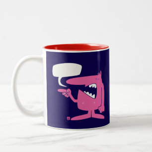 Hinzufügen einer Caption Cartoon Character-Tasse Zweifarbige Tasse