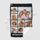 Hinzufügen einer eigenen 9-Foto-Collage — Schwarz Golfhandtuch (Insitu)