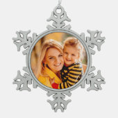 Hinzufügen einer eigenen Fotovorlage Schneeflocken Zinn-Ornament (Vorderseite)