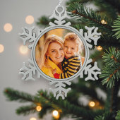 Hinzufügen einer eigenen Fotovorlage Schneeflocken Zinn-Ornament