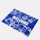 Hinzufügen einer Textsammlung in Blau und Weiß Fußmatte (Schrägansicht)