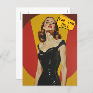 Hinzufügen einer Vintagen Retro-Glamour-Postkarte Feiertagspostkarte