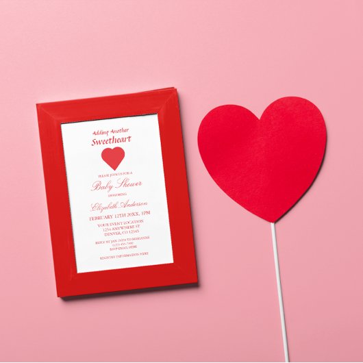 Hinzufügen einer weiteren Sweetheart Baby-Dusche Einladung