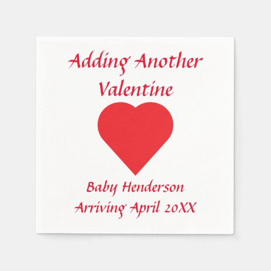 Hinzufügen eines anderen Valentins Serviette (Vorderseite)