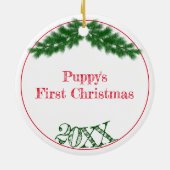 Hinzufügen eines anpassungsfähigen Puppy-Fotos auf Keramik Ornament (Hinten)