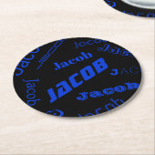 Hinzufügen eines beliebigen Namens oder Worts | Bl Runder Pappuntersetzer (Angewinkelt)