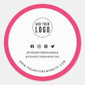 Hinzufügen eines benutzerdefinierten Logo-Branding Runder Aufkleber (Vorderseite)