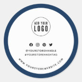 Hinzufügen eines benutzerdefinierten Logo-Branding Runder Aufkleber (Vorderseite)