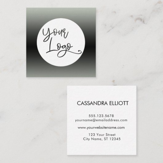 Hinzufügen eines benutzerdefinierten Logo-Sages Gr Quadratische Visitenkarte (Vorne/Hinten)