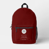 Hinzufügen eines benutzerdefinierten Logo Text Red Bedruckter Rucksack (Vorderseite)
