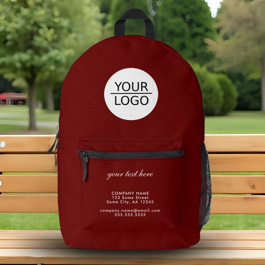 Hinzufügen eines benutzerdefinierten Logo Text Red Bedruckter Rucksack
