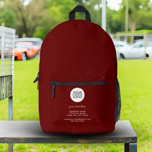 Hinzufügen eines benutzerdefinierten Logo Text Red Bedruckter Rucksack