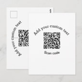 Hinzufügen eines benutzerdefinierten QR-Codegeschä Postkarte (Vorne/Hinten)