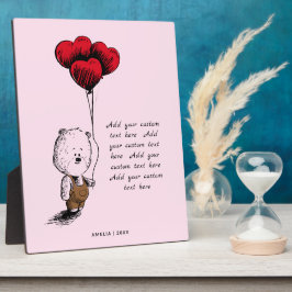 Hinzufügen eines benutzerdefinierten Textteddy-Val Fotoplatte