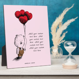 Hinzufügen eines benutzerdefinierten Textteddy-Val Fotoplatte