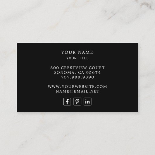 Hinzufügen eines Beruflichen Black Business mit Ih Visitenkarte (Rückseite)