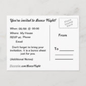 Hinzufügen eines Bunco-Hintergrundblatts Einladungspostkarte (Rückseite)