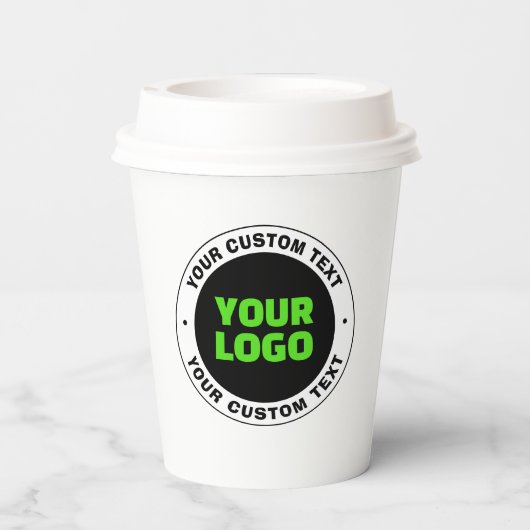 Hinzufügen eines eigenen Firmenlogos oder Hochlade Pappbecher (Rückseite)