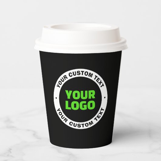 Hinzufügen eines eigenen Firmenlogos oder Hochlade Pappbecher (Rückseite)