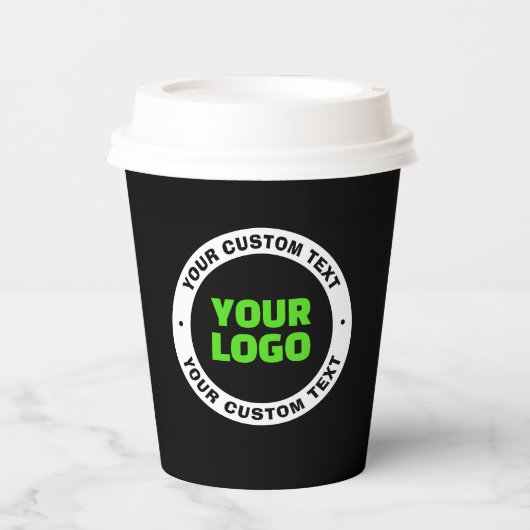 Hinzufügen eines eigenen Firmenlogos oder Hochlade Pappbecher (Vorderseite)