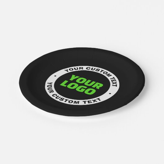 Hinzufügen eines eigenen Firmenlogos oder Hochlade Pappteller (Schrägansicht)