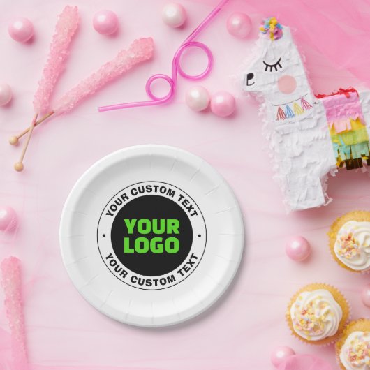 Hinzufügen eines eigenen Firmenlogos oder Hochlade Pappteller (Party)