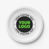 Hinzufügen eines eigenen Firmenlogos oder Hochlade Pappteller (Vorderseite)