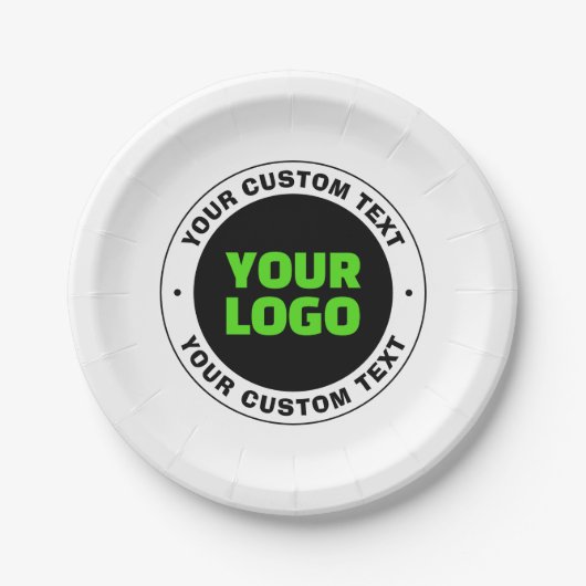 Hinzufügen eines eigenen Firmenlogos oder Hochlade Pappteller (Vorderseite)