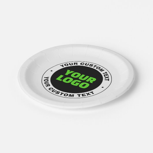 Hinzufügen eines eigenen Firmenlogos oder Hochlade Pappteller (Schrägansicht)