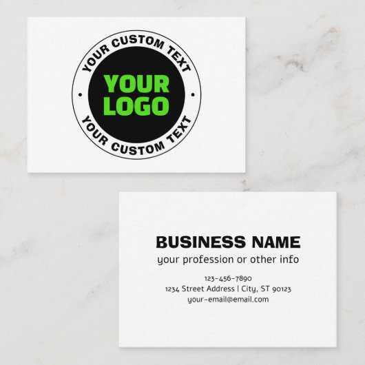 Hinzufügen eines eigenen Firmenlogos oder Hochlade Visitenkarte (Vorne/Hinten)