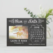 Hinzufügen eines eigenen Fotos-Chalkboards Save th The Date (Stehend Vorderseite)