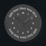 Hinzufügen eines eigenen Imitats Chalkboard Person Runde Wanduhr<br><div class="desc">Fügen Sie Ihre eigenen Text-Imitate Chalkboard Personalisierte Wanduhr von Ricaso</div>