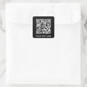 Hinzufügen eines eigenen QR Code Text Scan-Menülin Quadratischer Aufkleber (Tasche)