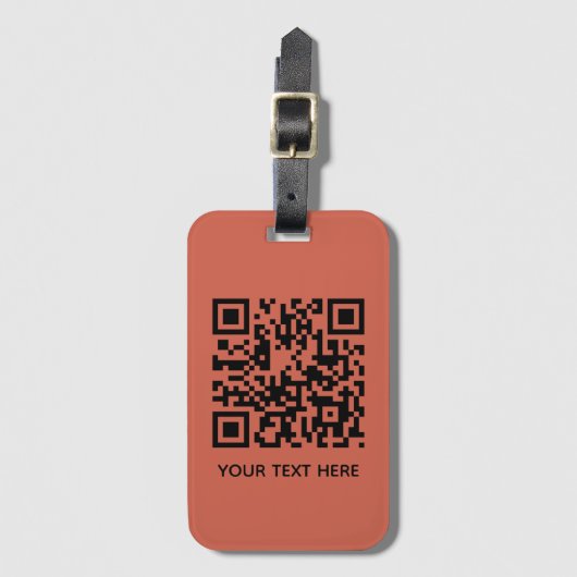 Hinzufügen eines eigenen QR Code Text Scan Minimal Gepäckanhänger (Vorderseite Vertikal)