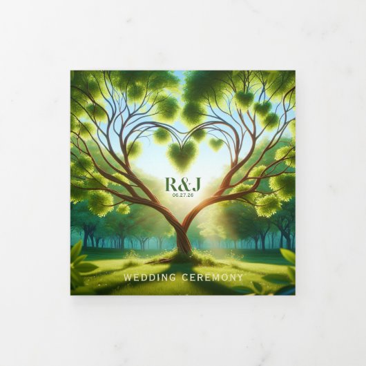 Hinzufügen eines fotoromantischen Programms für gr Dreifach-gefaltete Programmkarte (Cover)