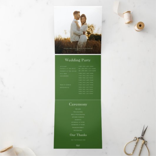 Hinzufügen eines fotoromantischen Programms für gr Dreifach-gefaltete Programmkarte (Innenseite)