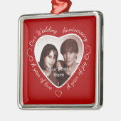 Hinzufügen eines Fotos zum romantischen Herzklopfe Silbernes Ornament (Links)