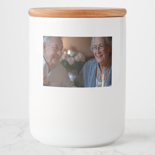 Hinzufügen eines Jubiläums-Fotos Lebensmitteletikett (Vorderseite)